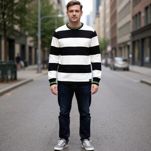 Paul Smith Ps Mens Reg Fit Tshirt, Black Striped, Large